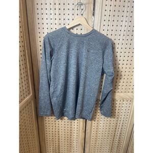Nike Swim Dri-FIT Mens Small Gray Heathered Long Sleeve Performance Shirt Guard